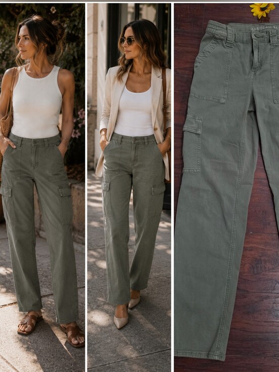American Eagle Outfitters Pants - American EAGLE Utility Cargo Pants - Olive